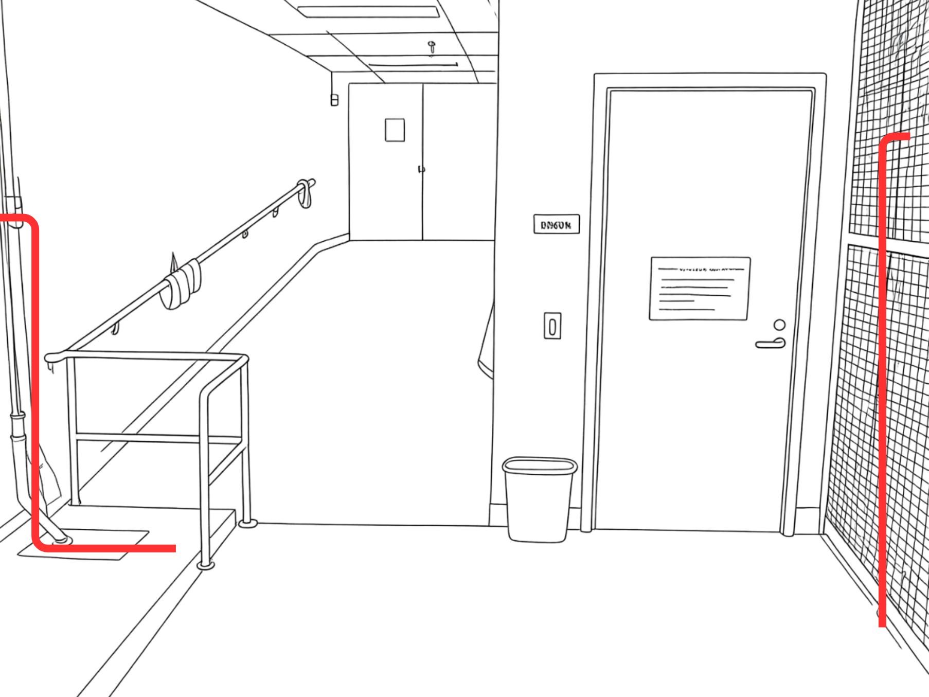 Conserv rope leak detection sensor positioned in the ECU Special Collections storage area